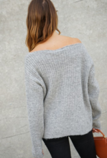 Lumiere Boat Neck Ribbed Knit Sweater