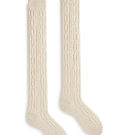 Lisa B Women’s cable wool cashmere over-the-knee socks