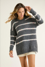 J.nna Popcorn Knit Striped Sweater