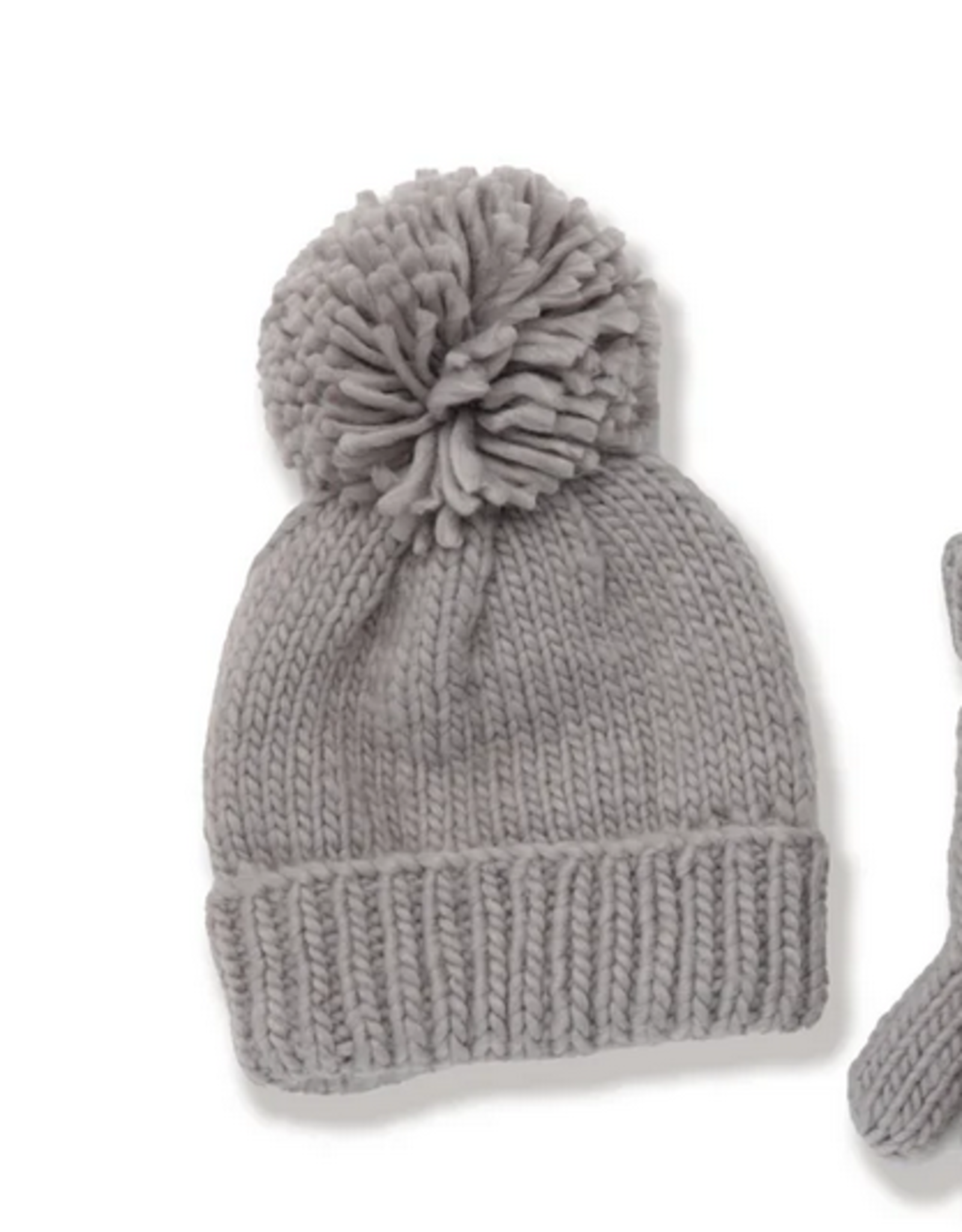 Look By M Hand-Knitted Basic Pompom Hat
