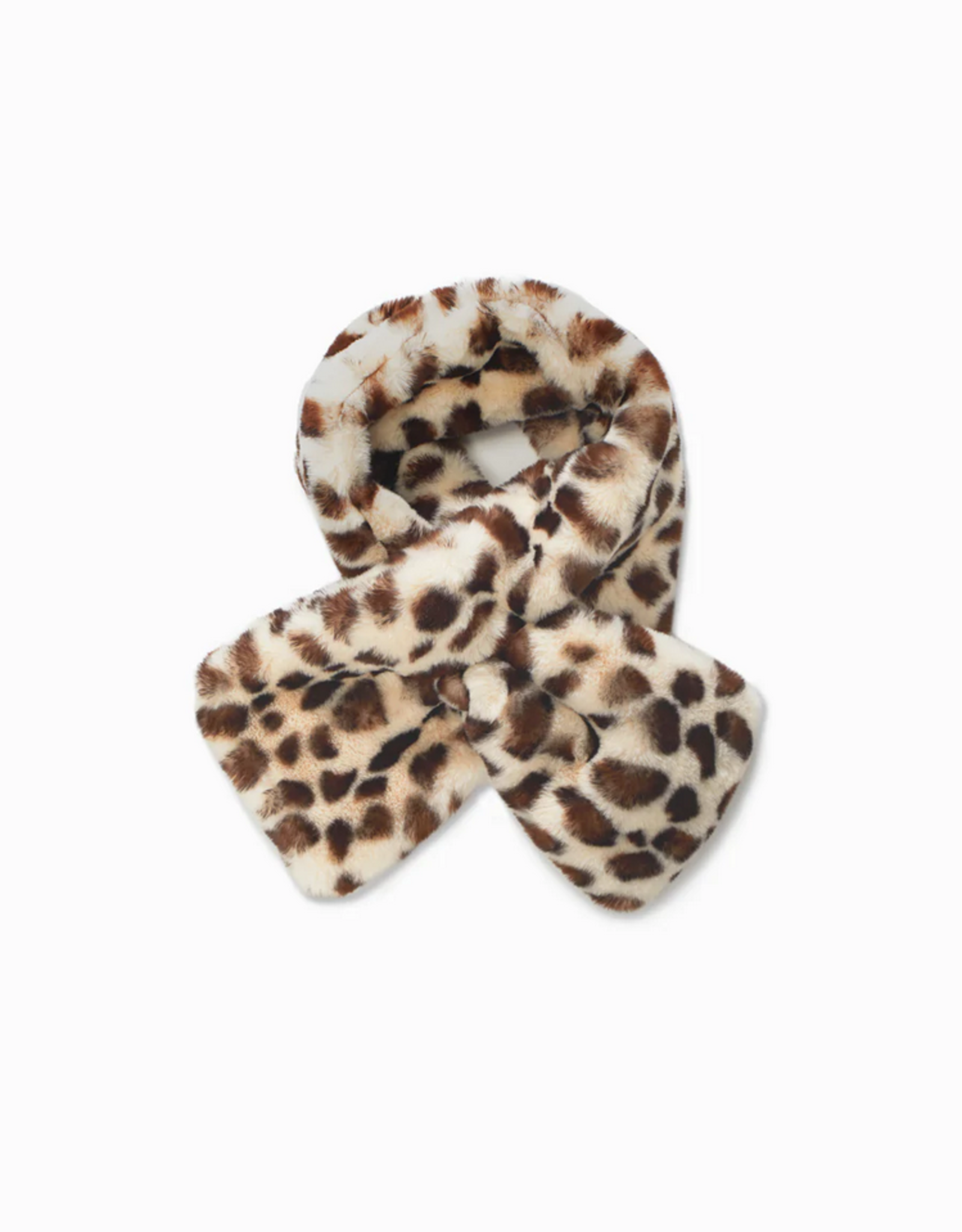 Look By M Leopard Furry Keyhole Scarf