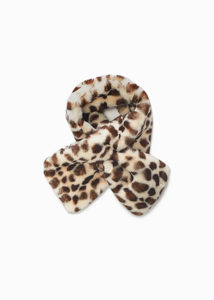 Look By M Leopard Furry Keyhole Scarf