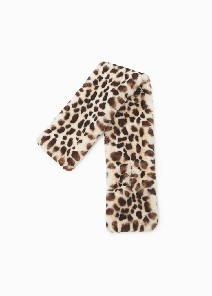 Look By M Leopard Furry Keyhole Scarf
