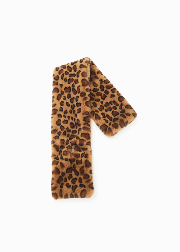 Look By M Leopard Furry Keyhole Scarf