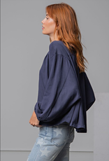 Easel Oversize Long Sleev Cotton T Shirt