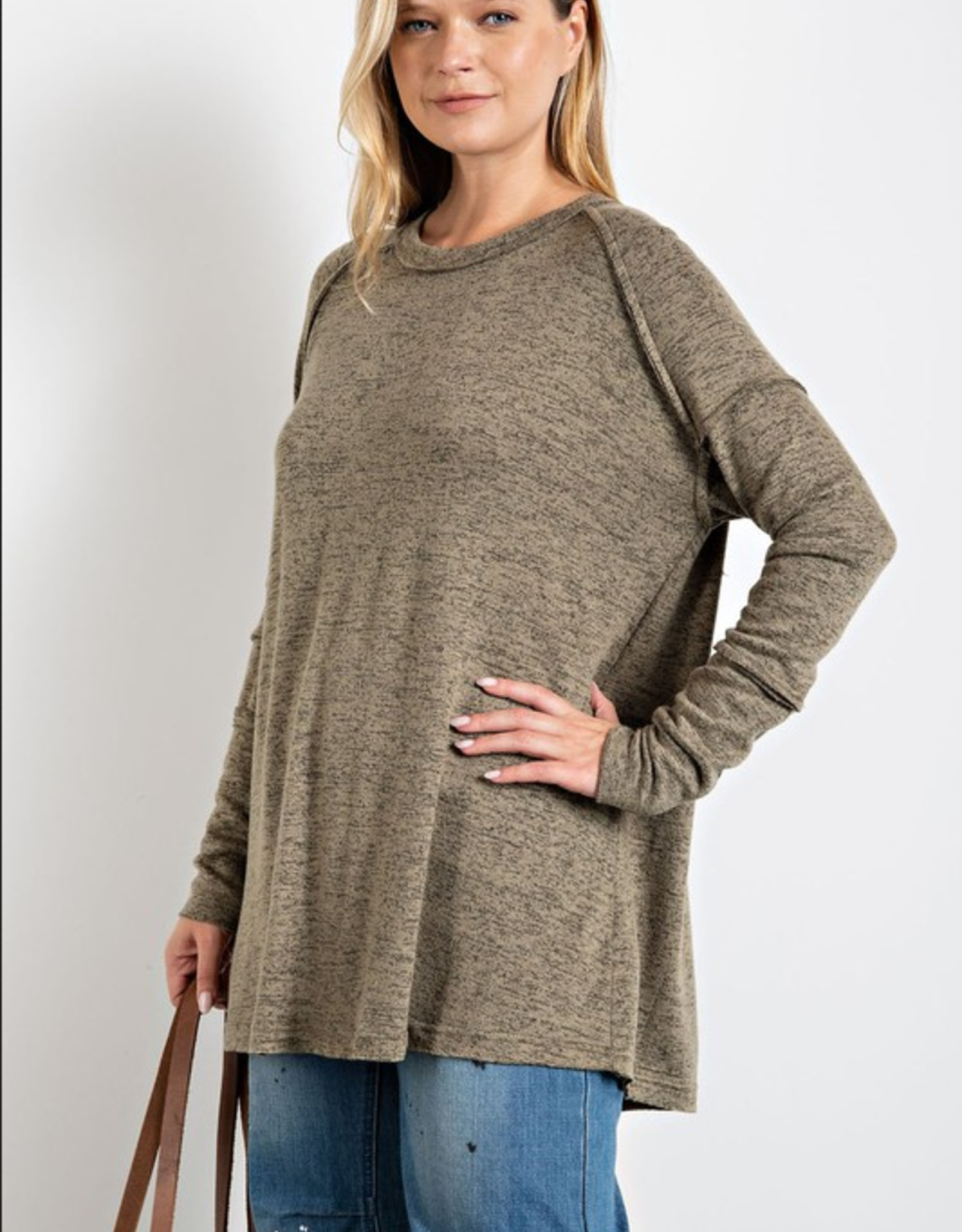 Easel Brushed Hacci Knit Tunic