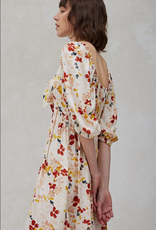 Grade and Gather Satin Floral Tie Dress