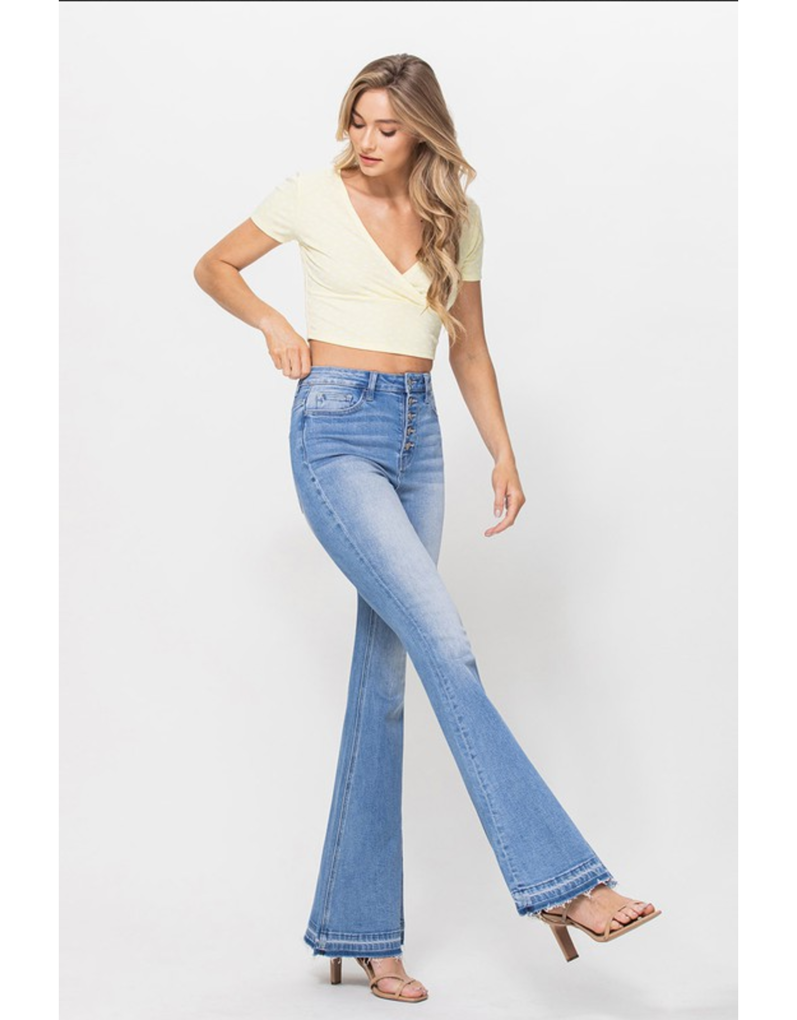 Flying Monkey Super High Rise Relaxed Flare Jeans – Lilac East