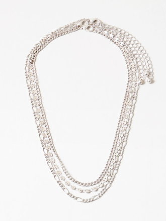 Blue Suede Jewels Layered Chain Necklace