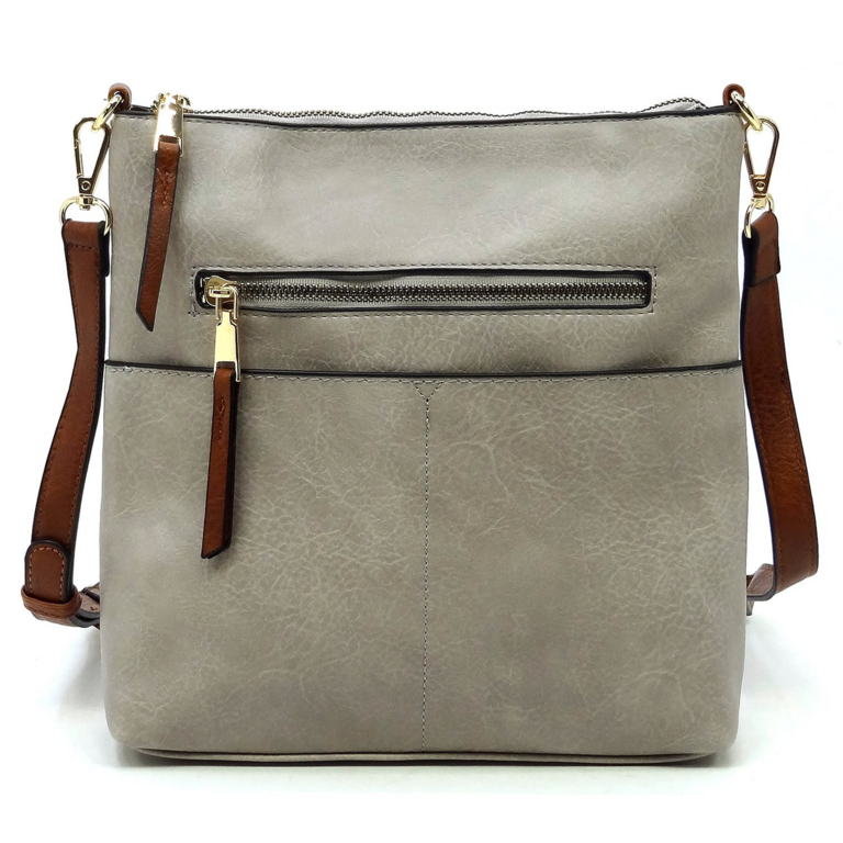 Blue Suede Front Pocket Crossbody