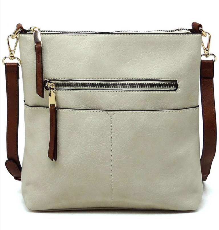 Blue Suede Front Pocket Crossbody