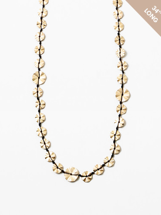 Blue Suede Jewels Disc Necklace on Cord