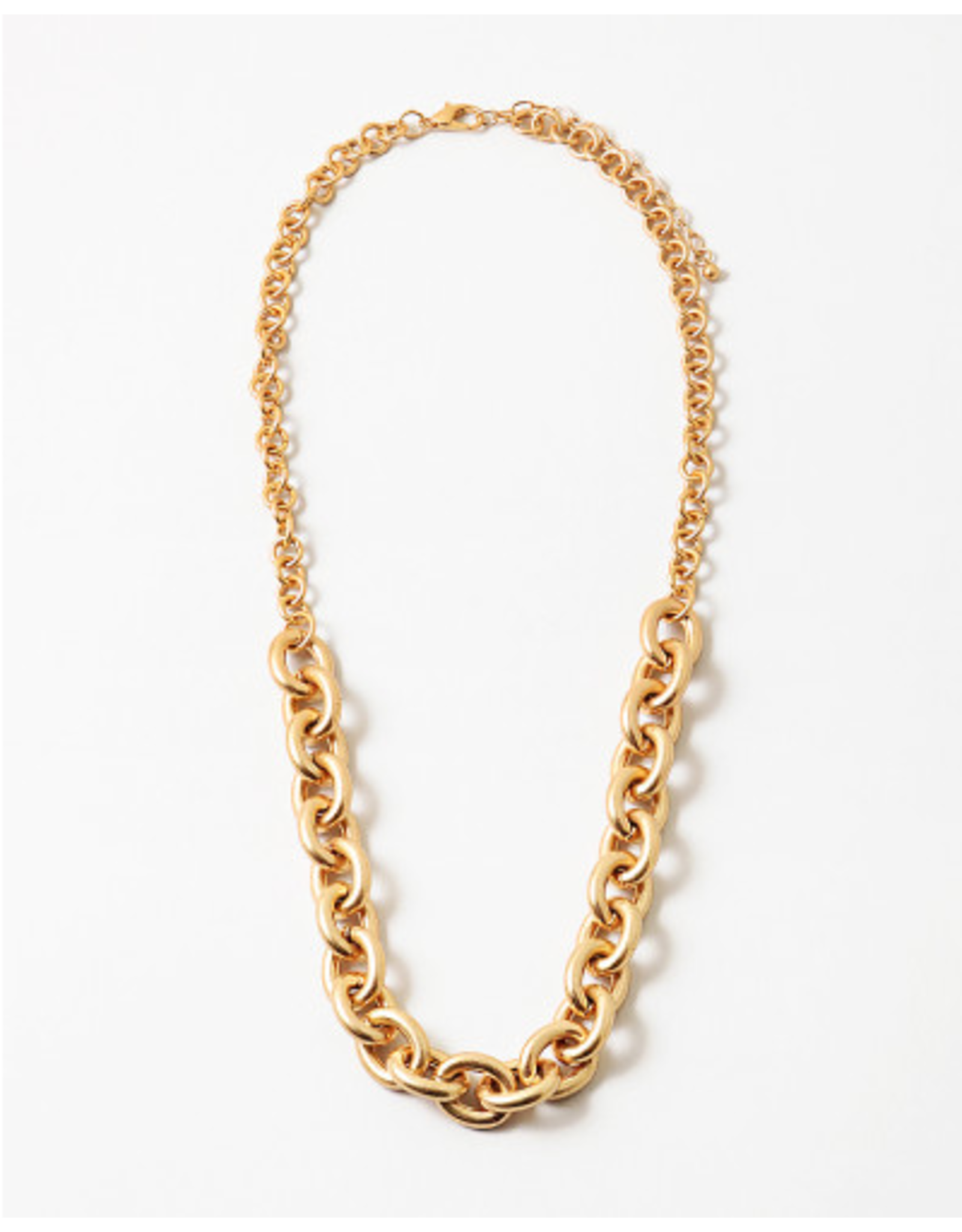 Blue Suede Jewels Chain Link Necklace Mid Length