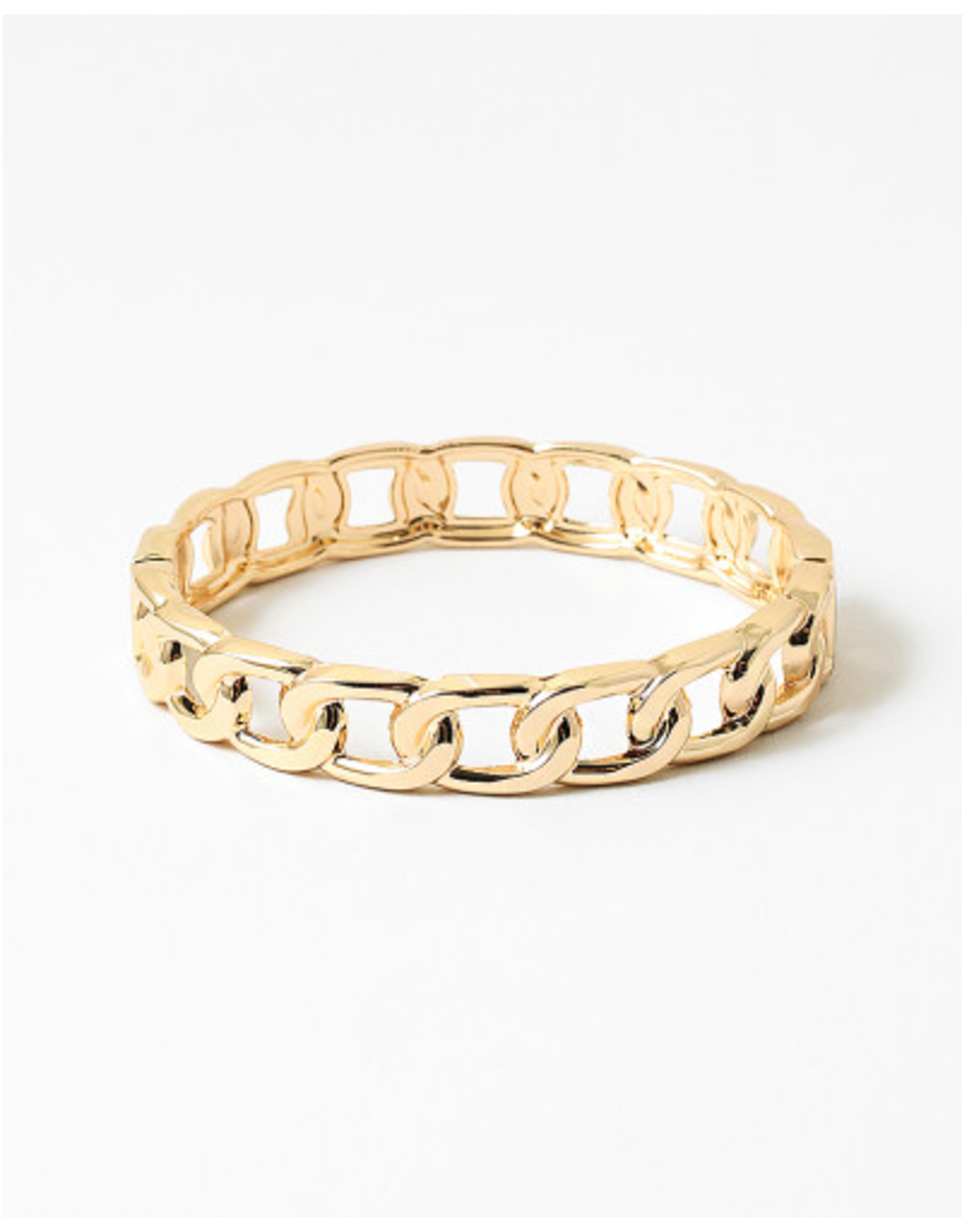 Blue Suede Jewels Gold Link Hinged Bangle Bracelet