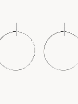 Secret Box Sterling Silver Dipped Metal Bar Hoop Earrings Secret Box Sterling Silver Dipped Metal Bar Hoop Earrings
