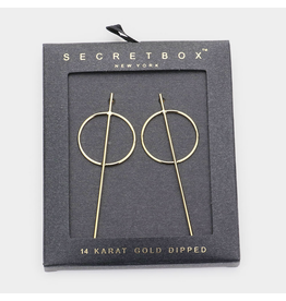 Secret Box Gold Dipped Geometric Metal Earrings