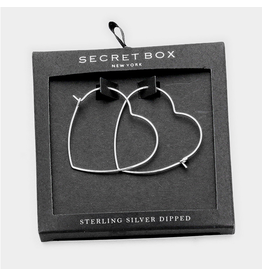 Secret Box Dipped Heart Hoop Earrings