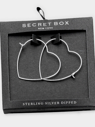 Secret Box Dipped Heart Hoop Earrings Secret Box Dipped Heart Hoop Earrings