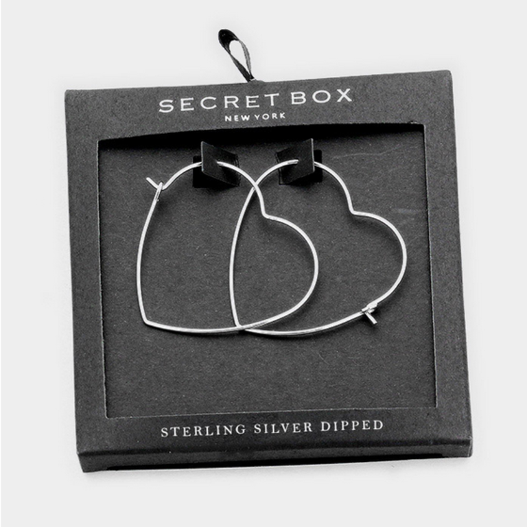 Secret Box Dipped Heart Hoop Earrings