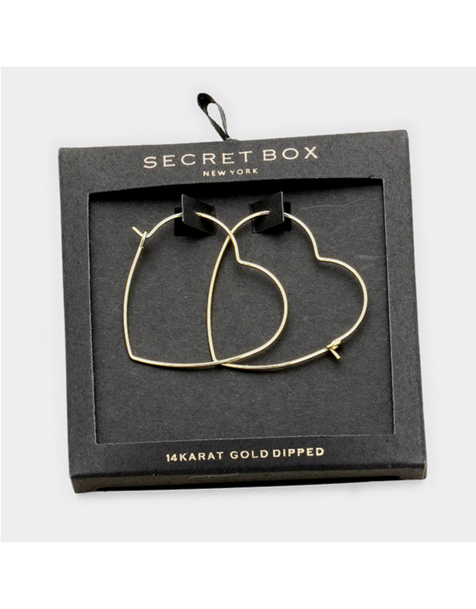 Secret Box Dipped Heart Hoop Earrings