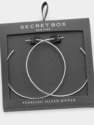 Secret Box Dipped Textured Metal Hoop Earrings Secret Box Dipped Textured Metal Hoop Earrings