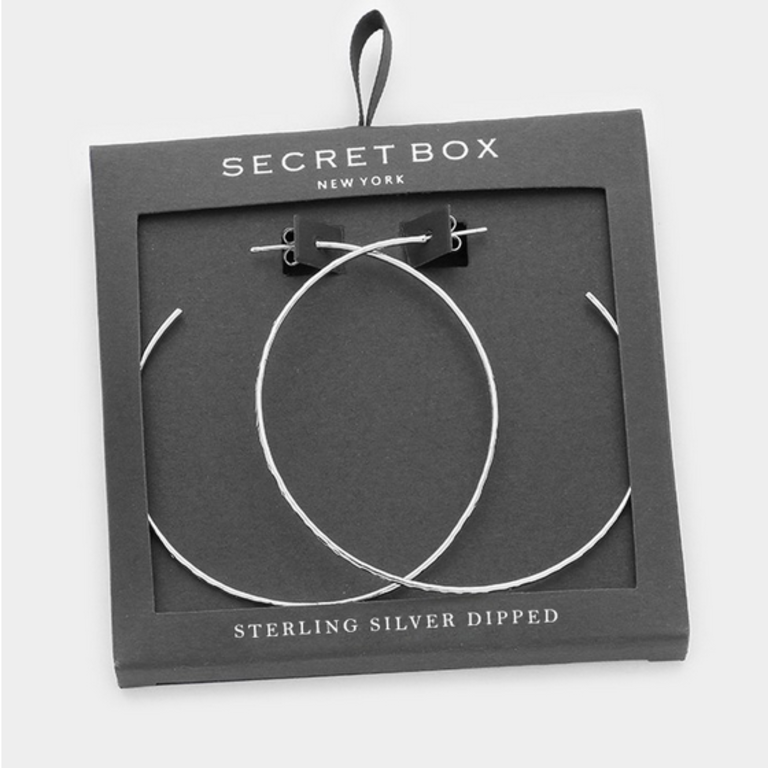Secret Box Dipped Textured Metal Hoop Earrings