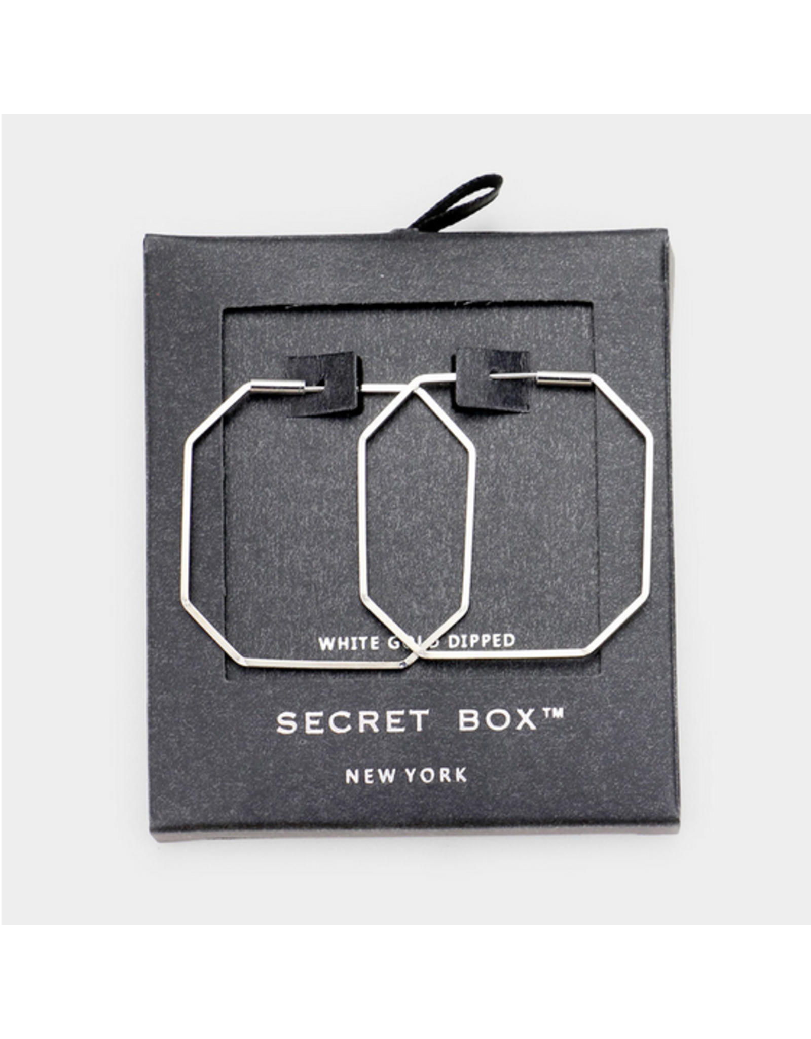 Secret Box Gold Dipped Angulate Hoop Earrings