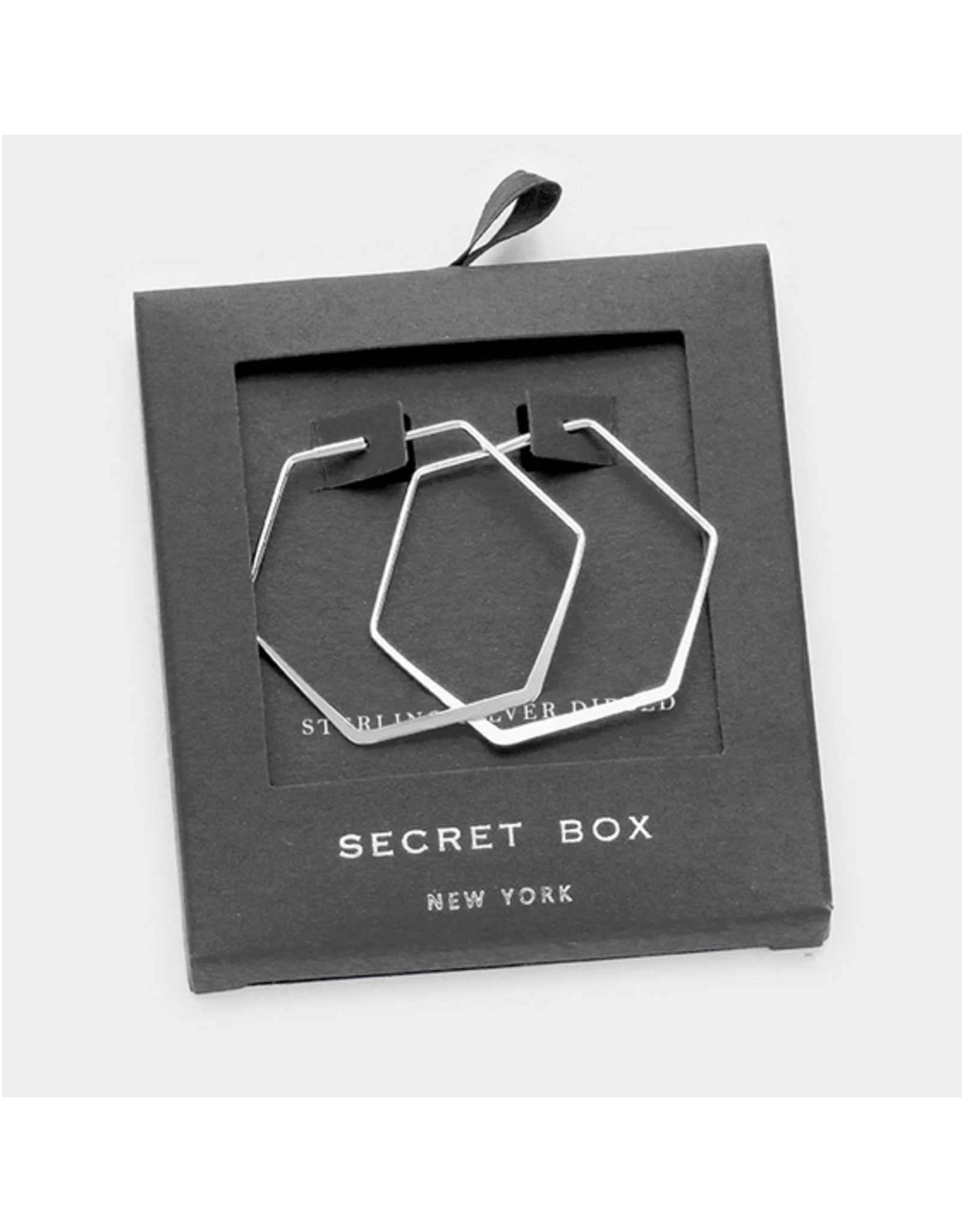 Secret Box Dipped Hexagon hoop earrings