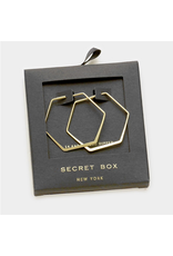 Secret Box Dipped Hexagon hoop earrings