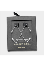 Secret Box Dipped Textured Metal Diamond Earrings