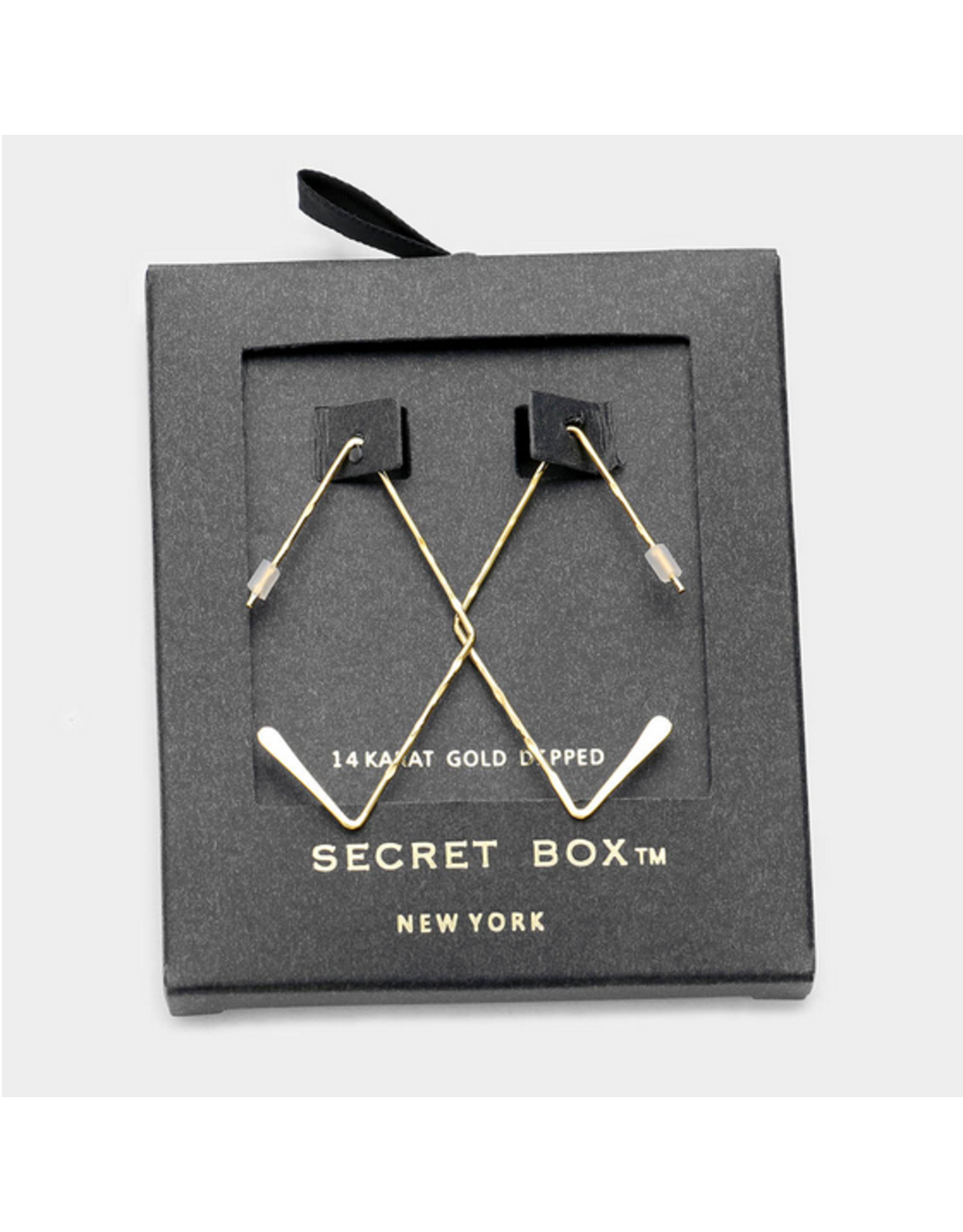 Secret Box Dipped Textured Metal Diamond Earrings