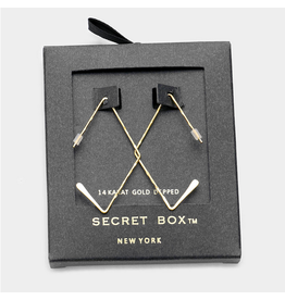 Secret Box Dipped Textured Metal Diamond Earrings