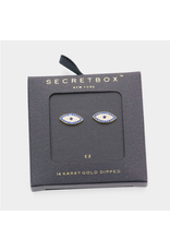 Secret Box Dipped CZ Evil Eye Stud Earrings