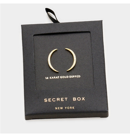 Secret Box Dipped Cubic Zirconia Moon Earrings