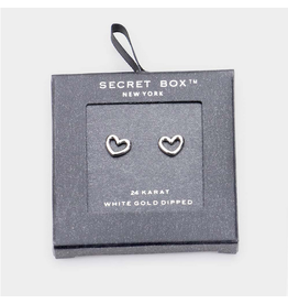 Secret Box Dipped Heart Stud Earrings