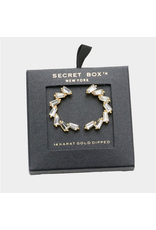 Secret Box Gold Dipped Irregular Rectangle Stone Cluster Earrings