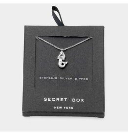 Secret Box Sterling Silver Dipped  Mermaid Pendant Necklace