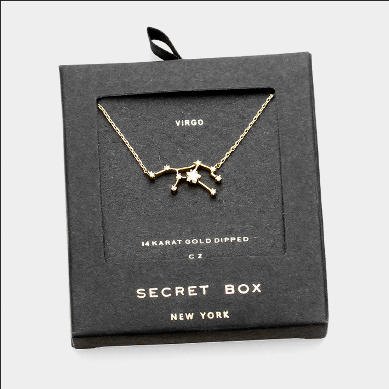 Secret Box Zodiac Necklace Gold Dipped