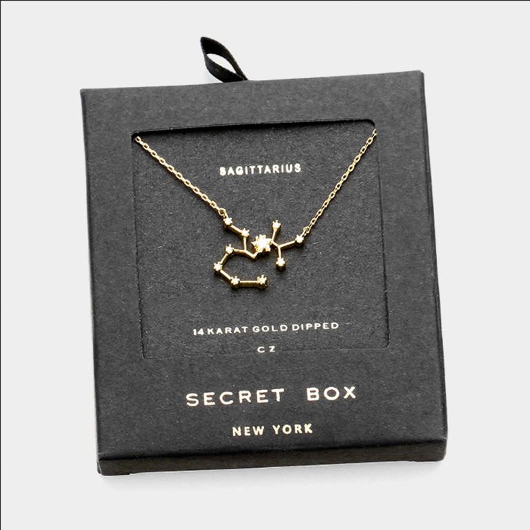 Secret Box Zodiac Necklace Gold Dipped