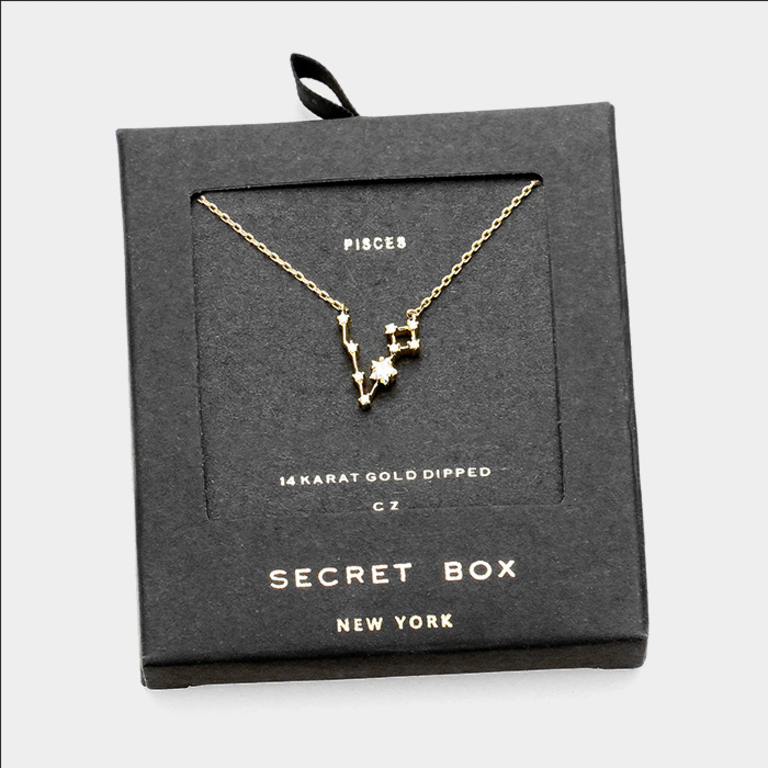 Secret Box Zodiac Necklace Gold Dipped
