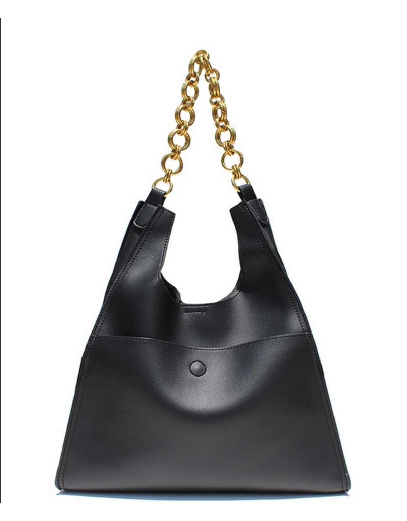 Street Level Metal Handle Small Hobo Satchel Bag