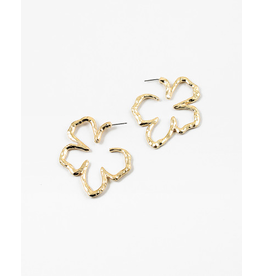 Blue Suede Jewels Flower Hoop Earrings