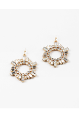 Blue Suede Jewels Crystal Circle Statement Earrings