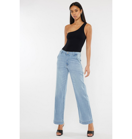 Kancan High Rise Light Wash Trouser Jeans