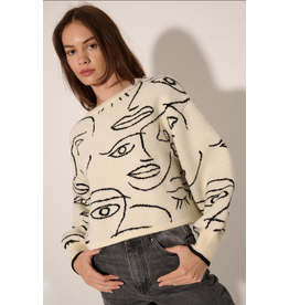 Promesa Abstract Face Sweater