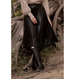 Promesa Faux Leather Pleated Midi Skirt