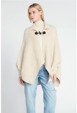 Look By M Duffle Knit Poncho with Sleeves