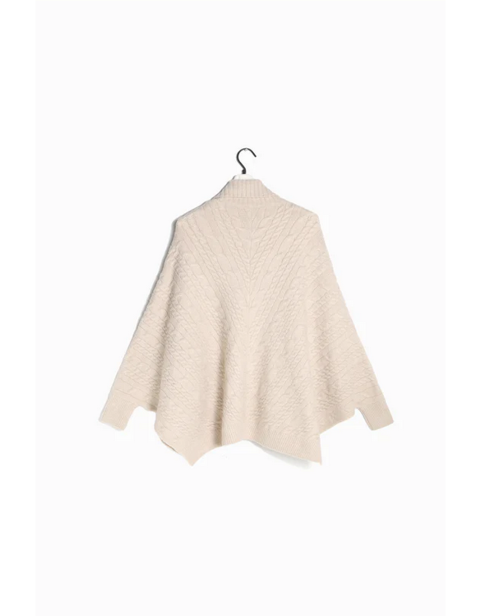 Look By M Duffle Knit Poncho with Sleeves
