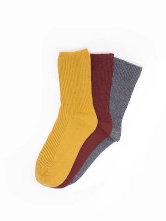 Look By M Ribbed Crew Socks