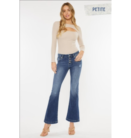 Kancan Petite Mid-Rise Flare Jeans